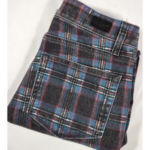 PAIGE jeans pants HOXTON Ankle Black Atlantic Tartan PLAID size‎ 25